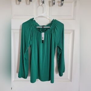 Violet and Roses Green Blouse size Medium